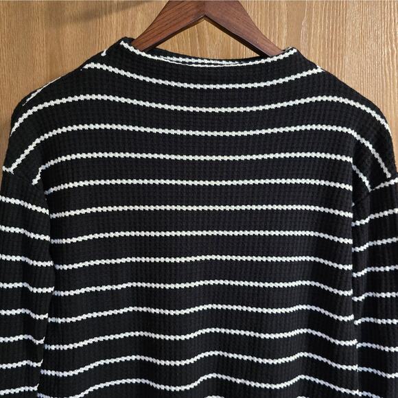 Anthropologie Sunday In Brooklyn Waffle Knit Striped Top - Picture 5 of 10